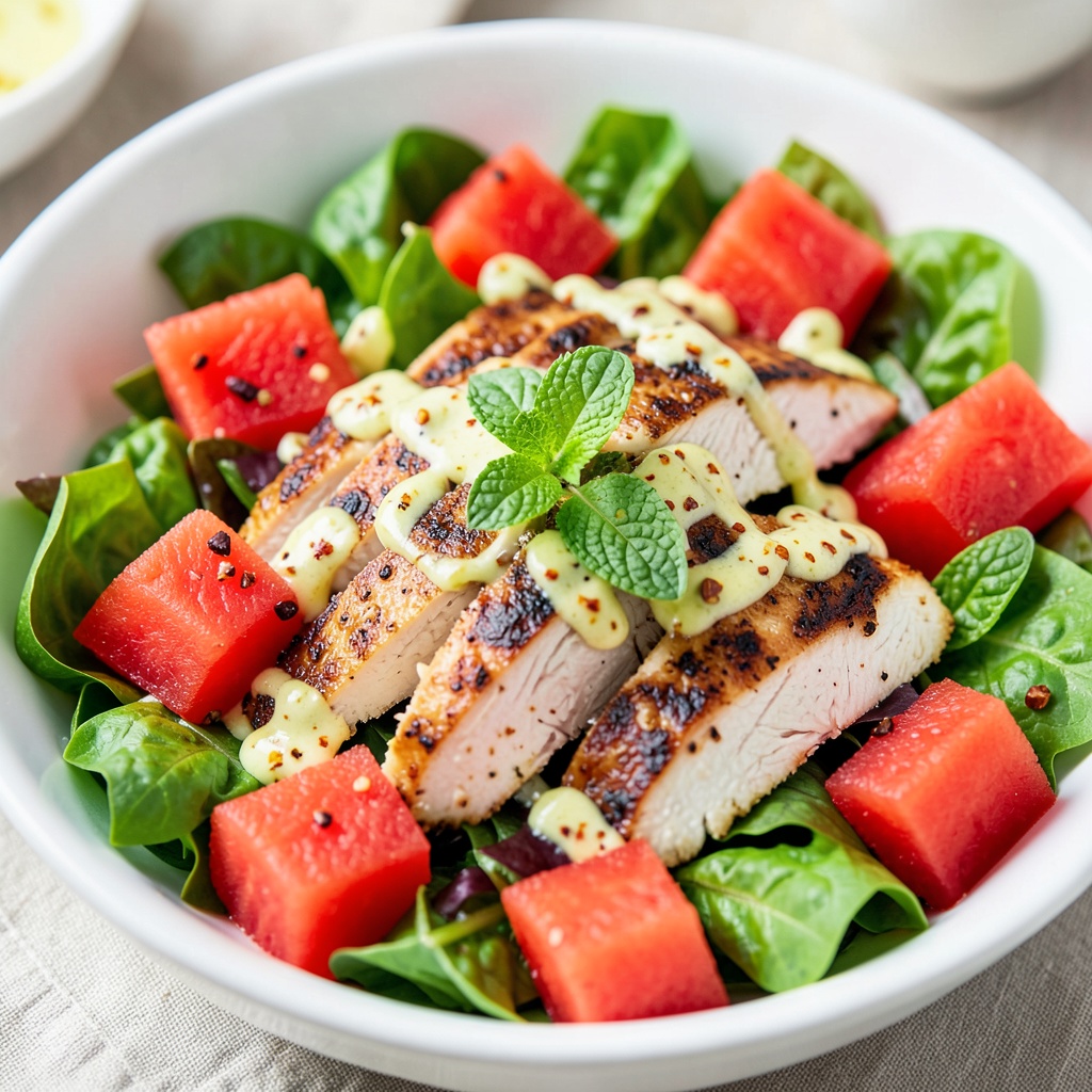 Spicy Watermelon Chicken Salad