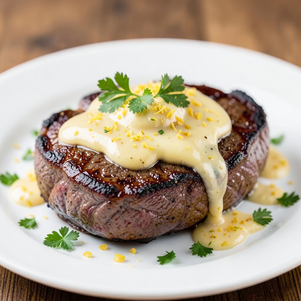Garlic Butter Beef Steak with Lemon Zest
