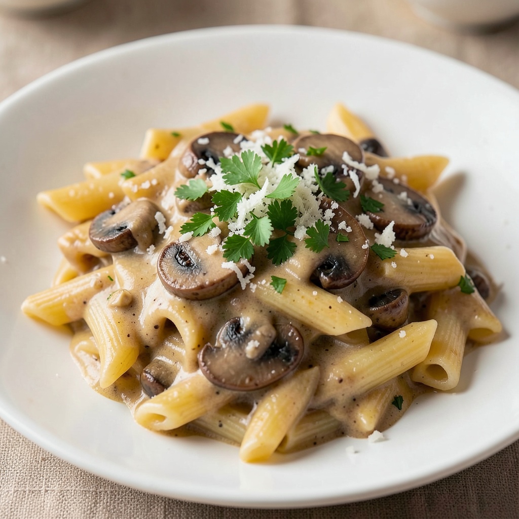 Creamy Garlic Mushroom Pasta
