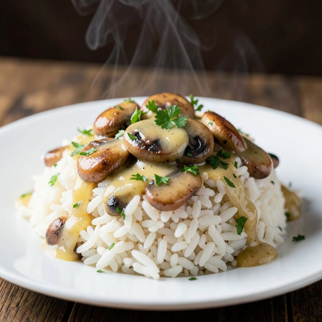 Garlic Butter Mushroom Rice