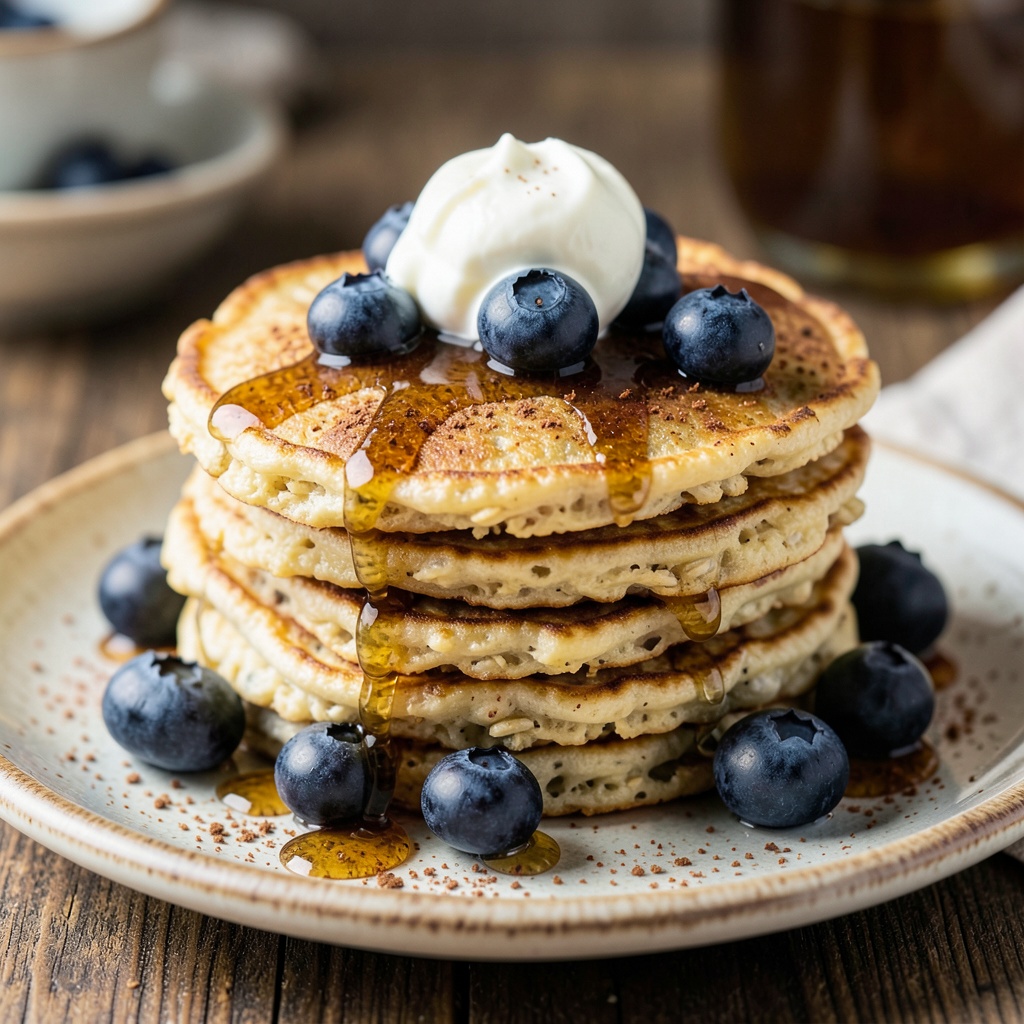 Banana Blueberry Oat Pancakes