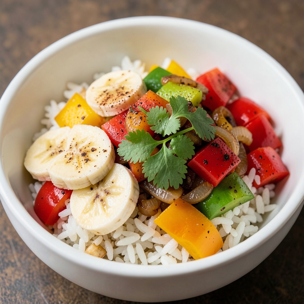 Savory Banana and Pepper Rice Bowl