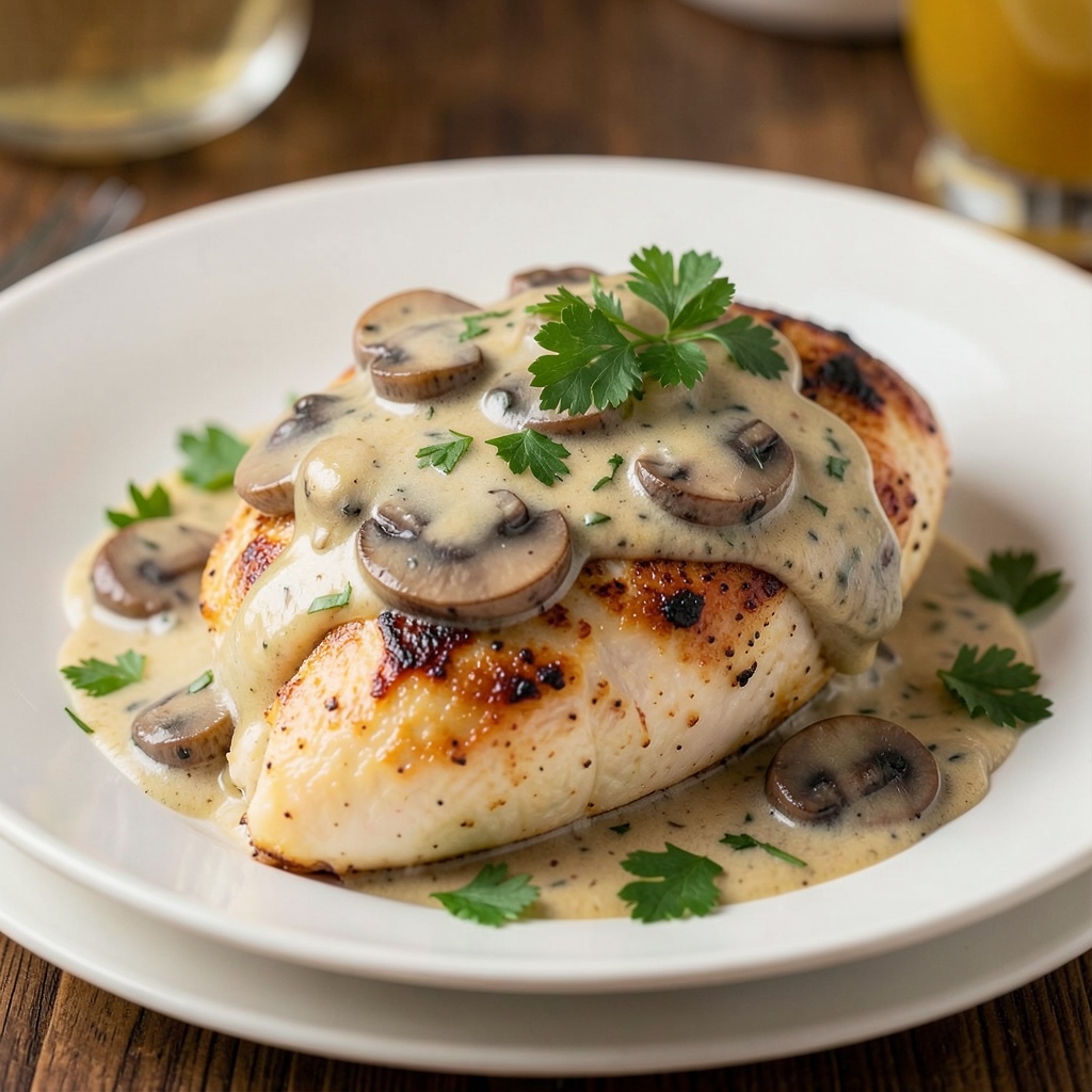 Creamy Garlic Mushroom Chicken