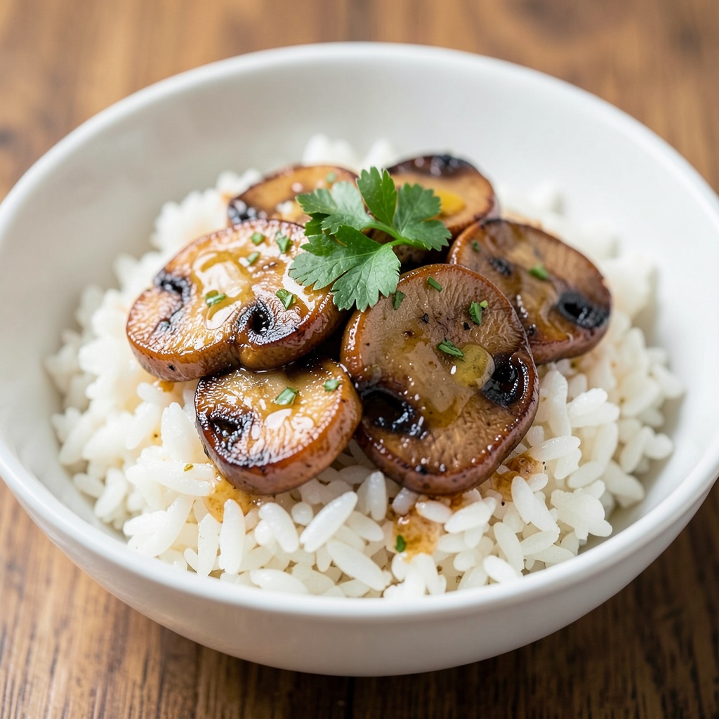 Garlic Butter Mushroom Rice Bowl