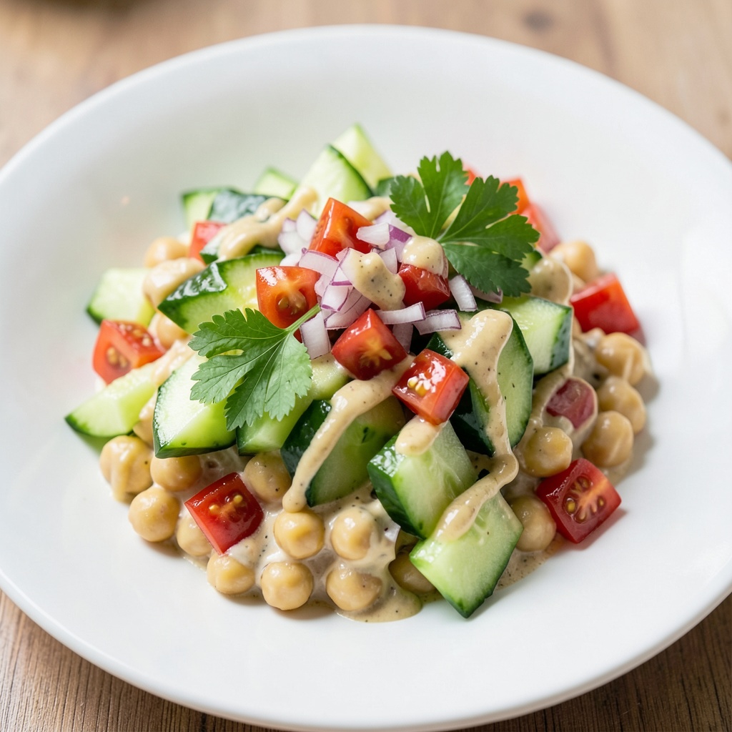 Refreshing Cucumber and Chickpea Salad Bowl