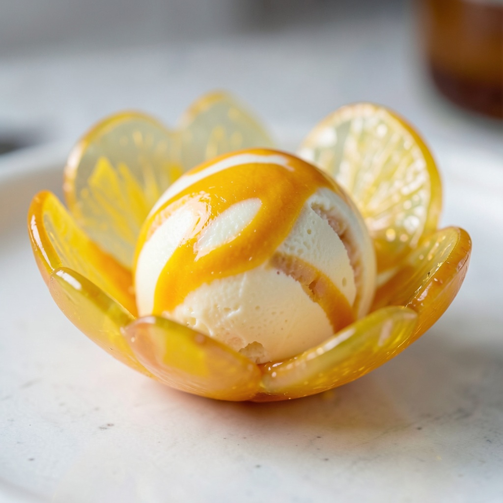 Tropical Fruit Gelato with Edible Fruit Shell