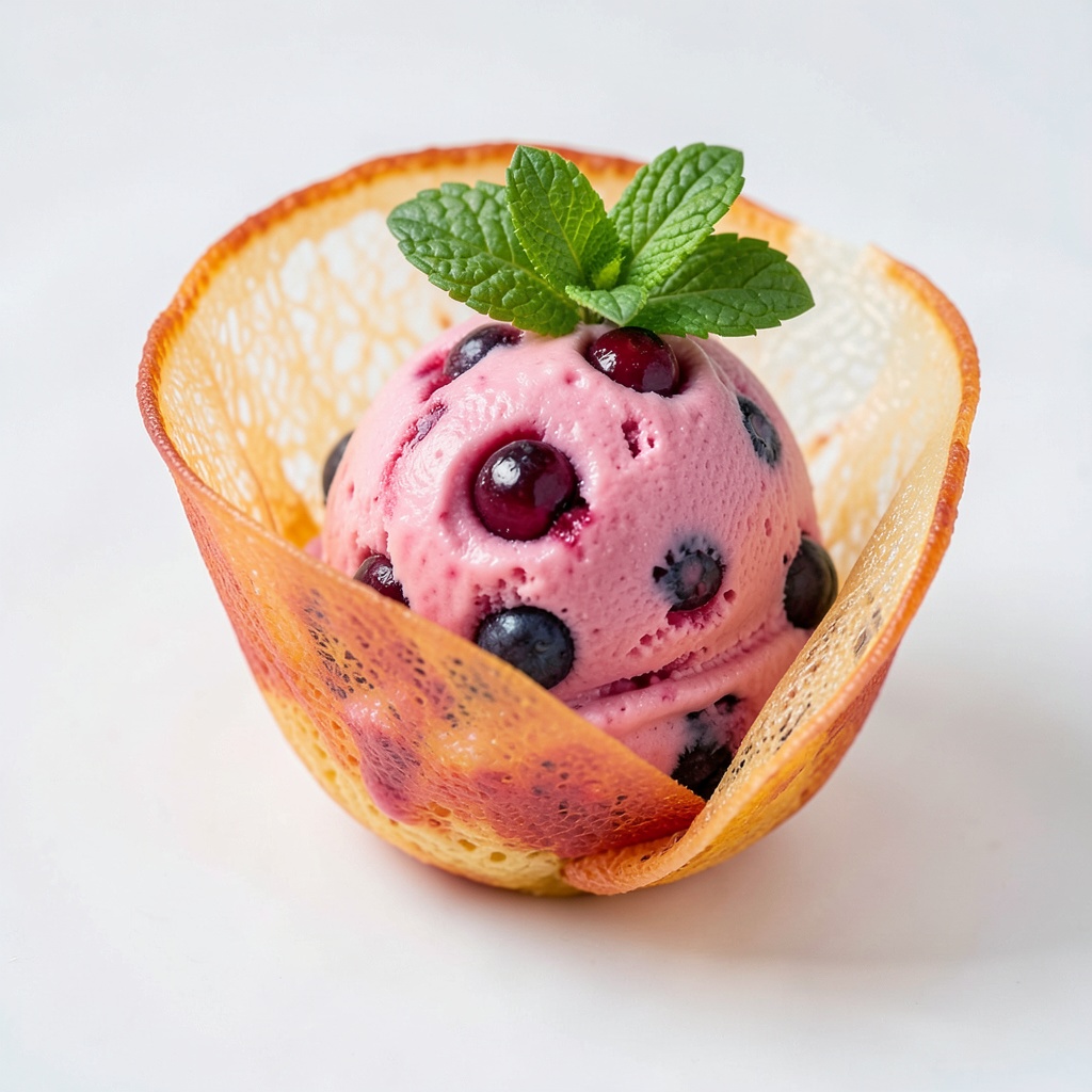 Berry Fruit Ice Cream with Edible Fruit Shell
