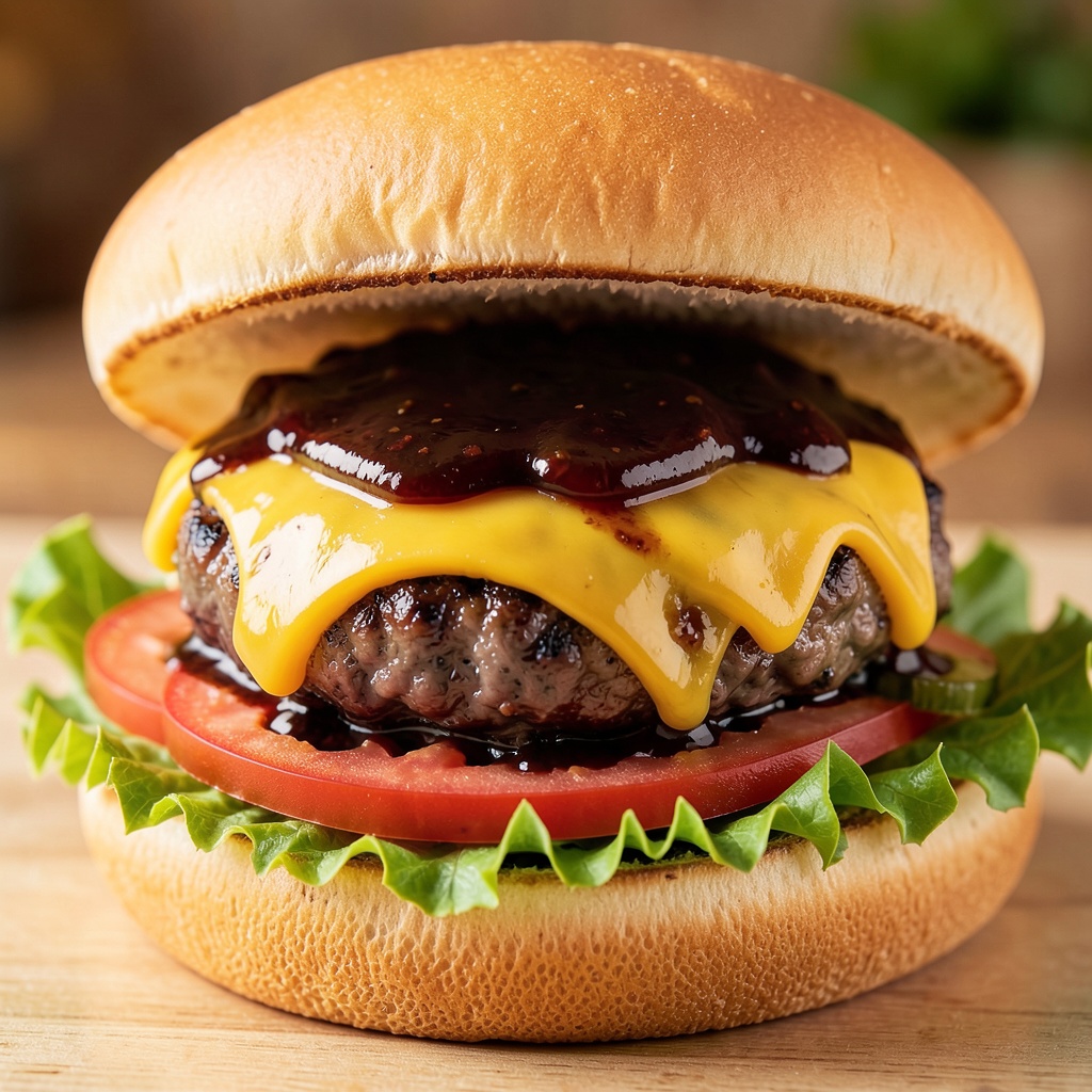 Classic American BBQ Cheeseburger