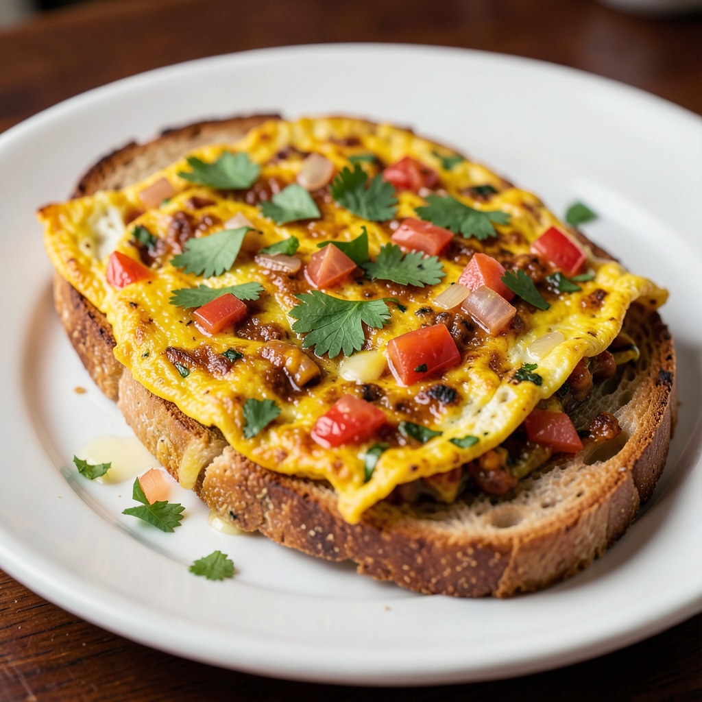 Masala Omelette with Toast