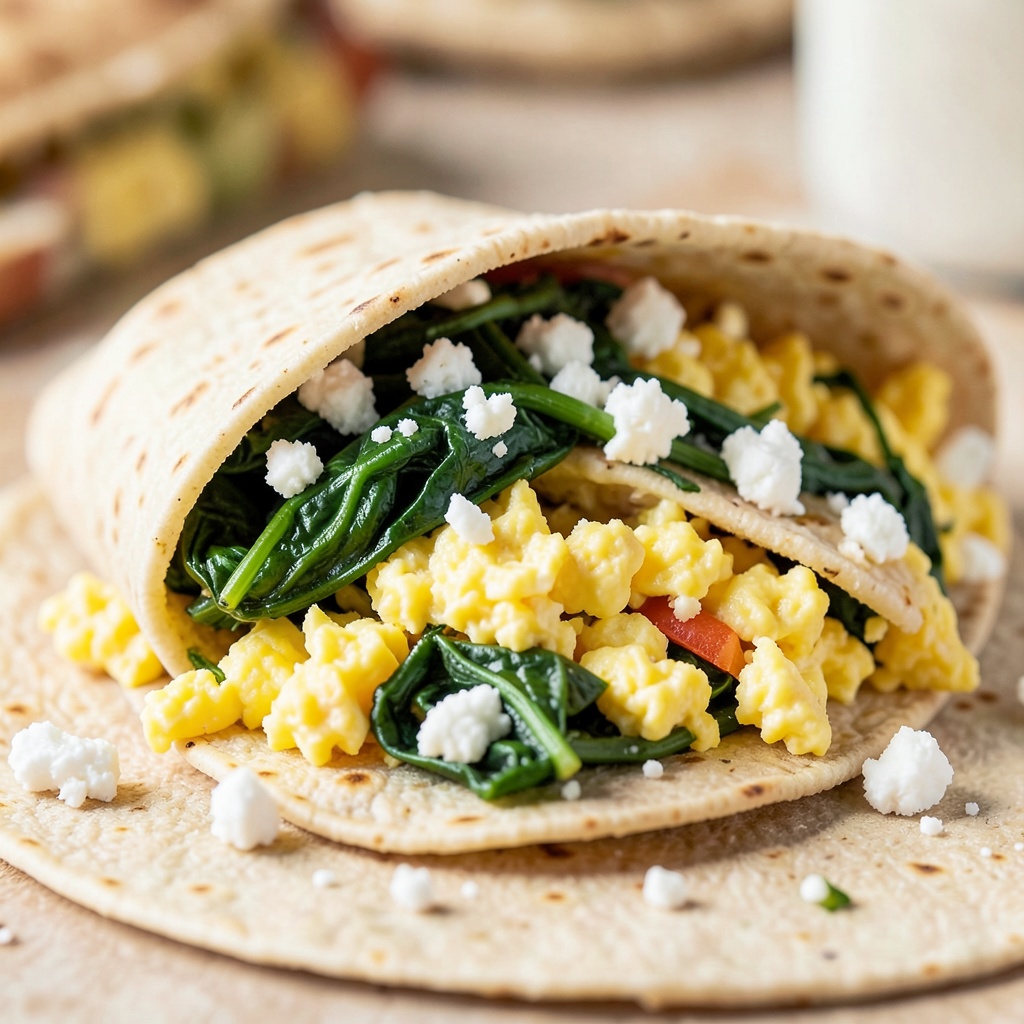 Savory Spinach and Feta Breakfast Wrap