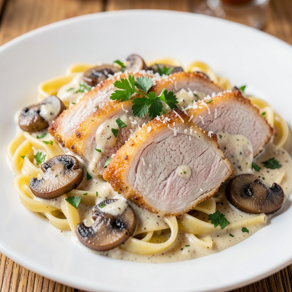 Creamy Pork and Mushroom Pasta