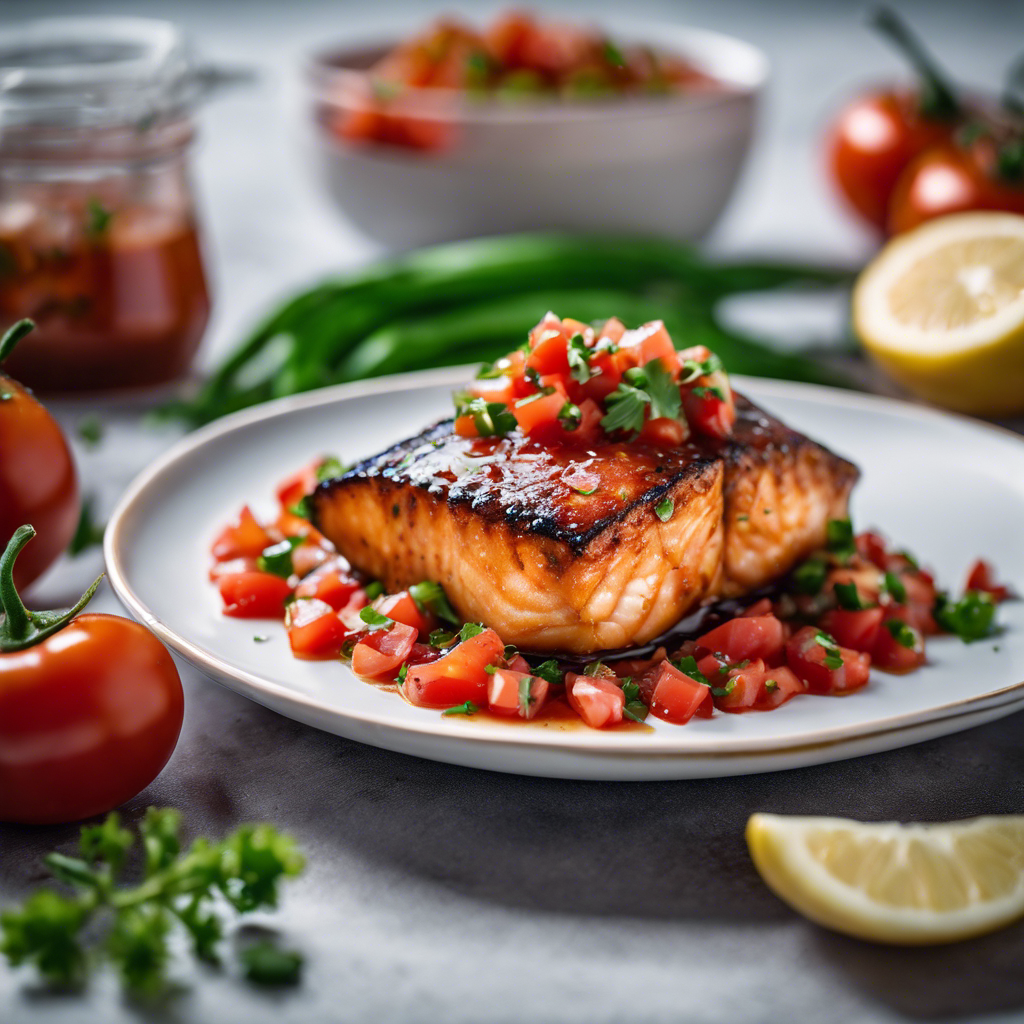 Garlic Soy Glazed Fish with Tomato Salsa