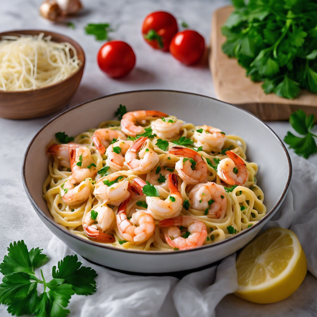 Creamy Garlic Shrimp Pasta Recipe | cookAIfood