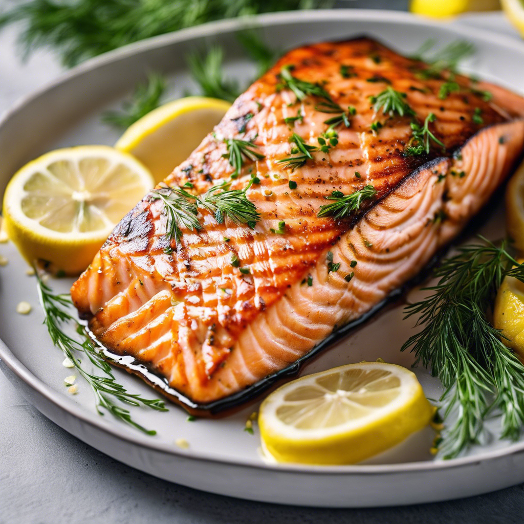 Grilled Salmon with Lemon Dill Sauce