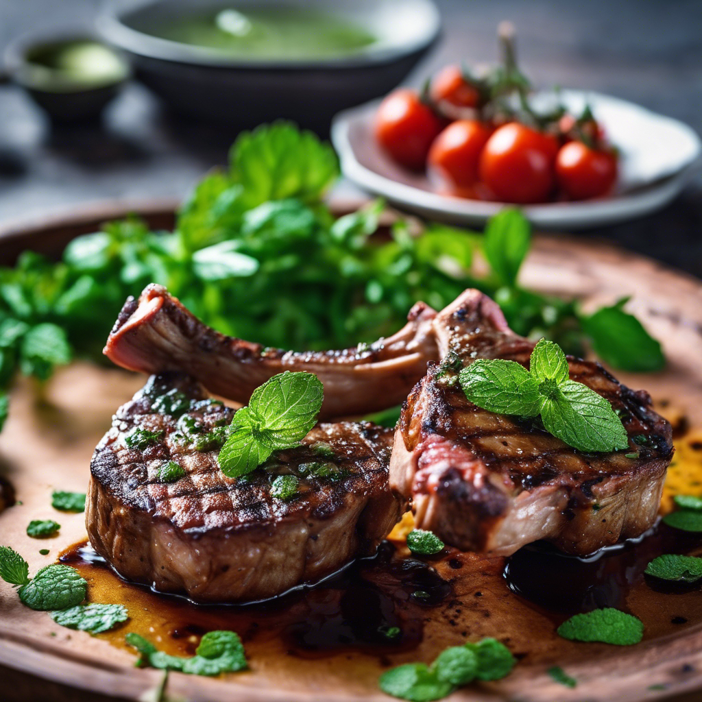 Grilled Lamb Chops with Mint Sauce