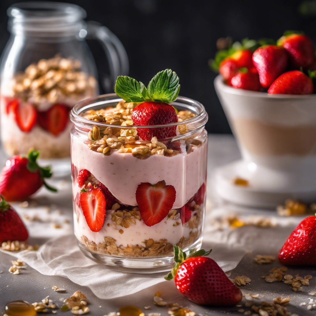 Strawberry Oatmeal Honey Parfait Recipe | cookAIfood