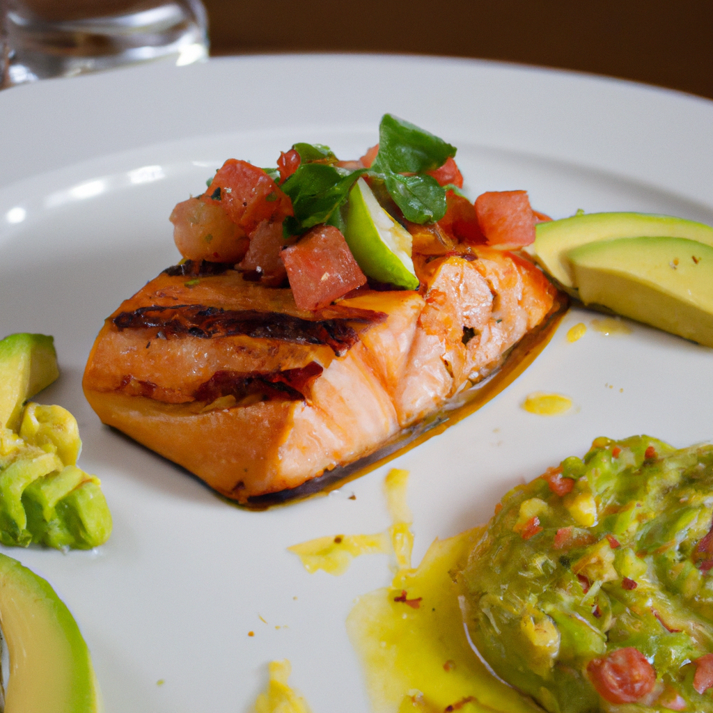 Grilled Salmon with Avocado Lime Salsa