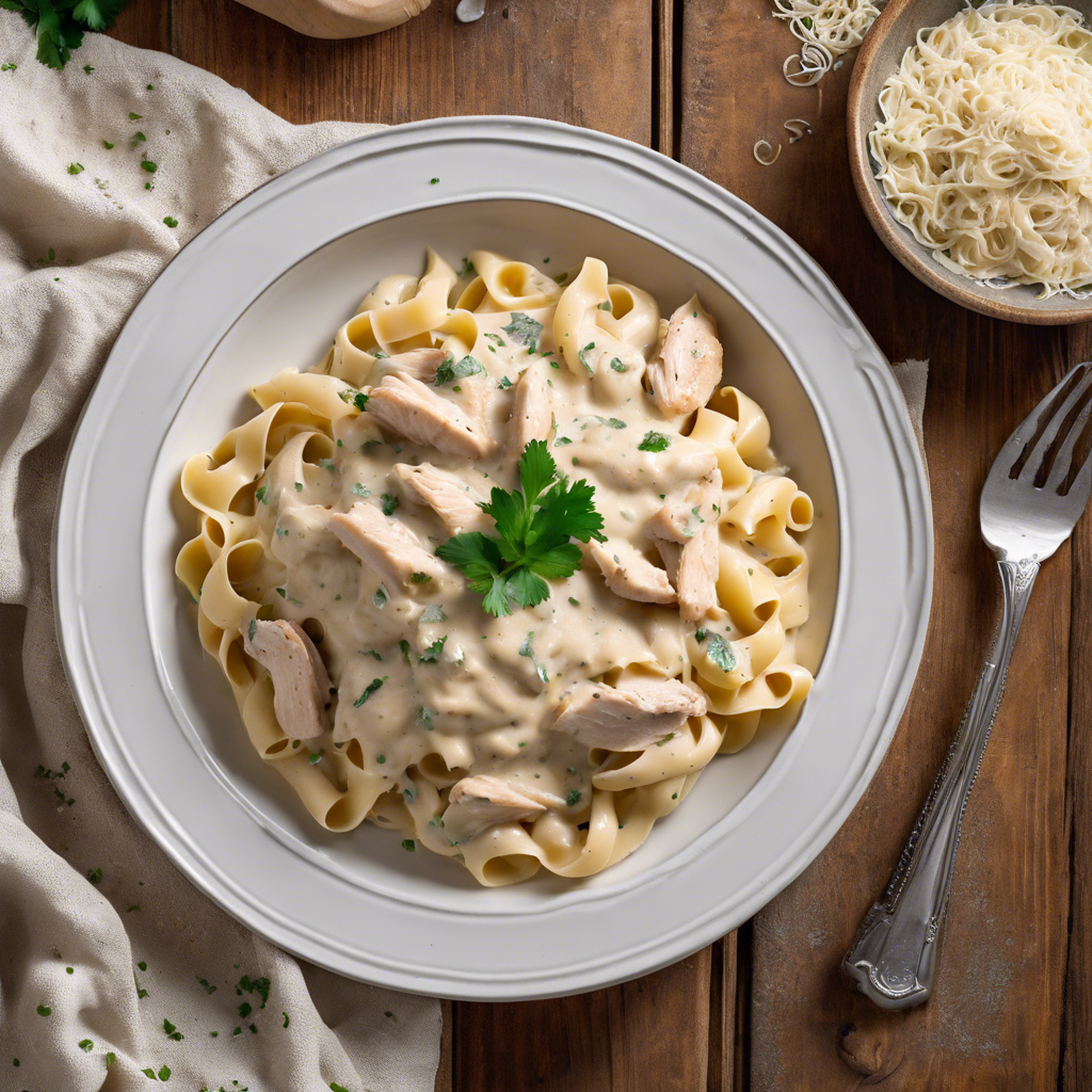 Creamy Chicken Alfredo Pasta Recipe | cookAIfood