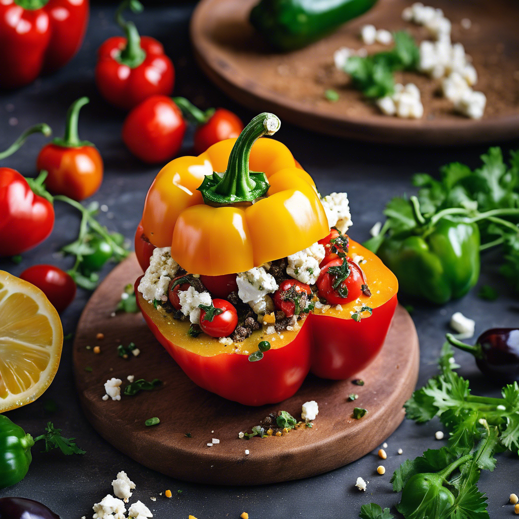 Mediterranean Quinoa Stuffed Bell Peppers