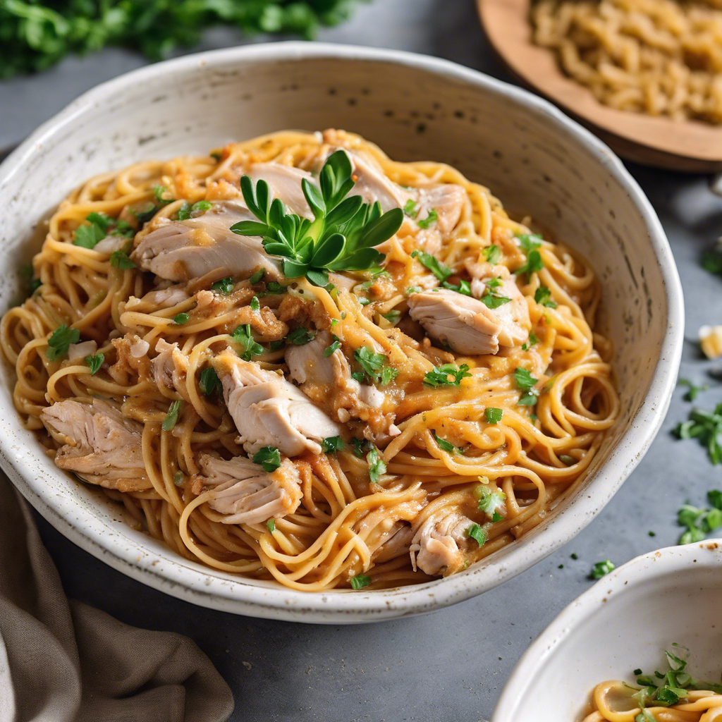 Whole Grain Spaghetti with Chicken Stuffing in GastritisFriendly Sauce
