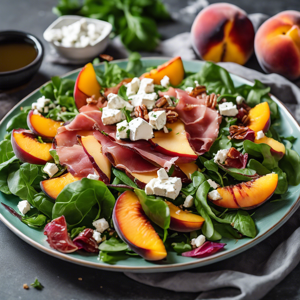 Grilled Peach and Prosciutto Salad