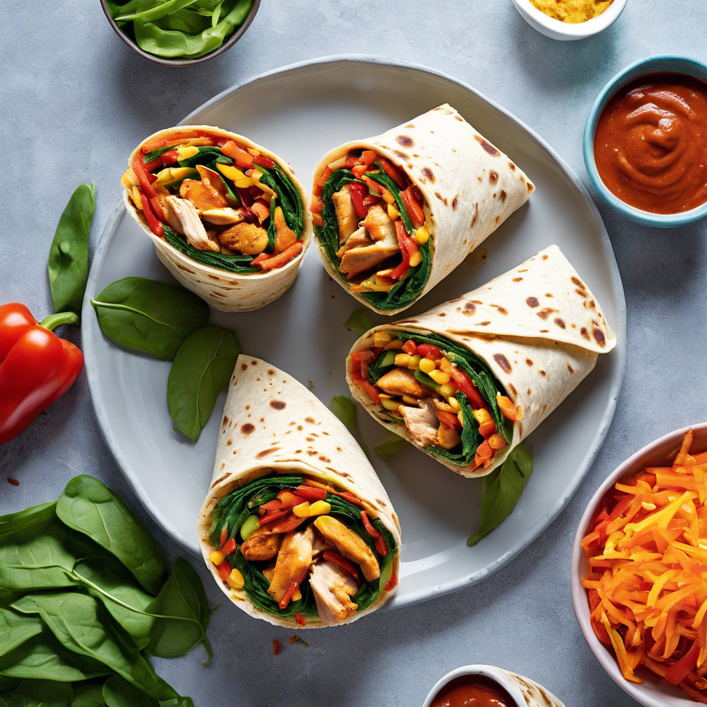 Spicy Chicken and Veggie Tortilla Wraps