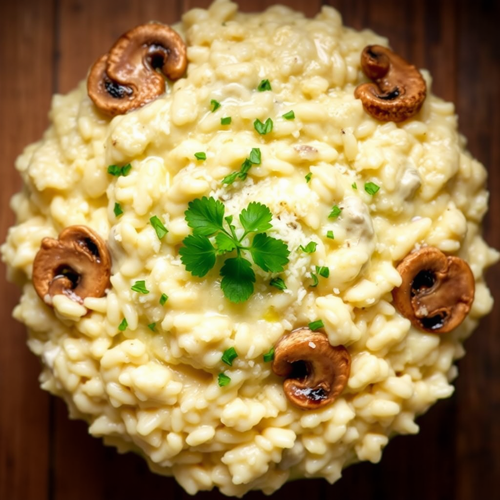 Garlic Butter Mushroom Risotto Recipe Cookaifood