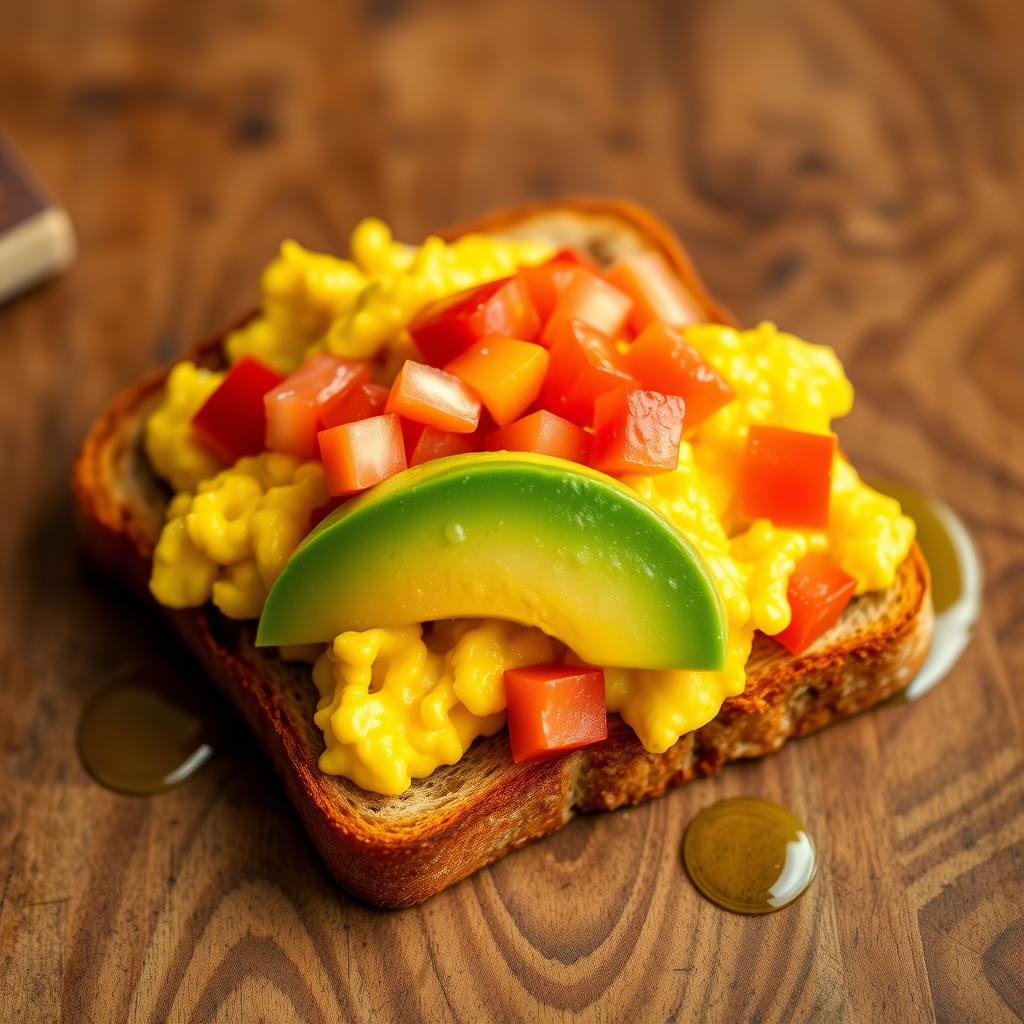 Cheesy Avocado Scramble on Toast