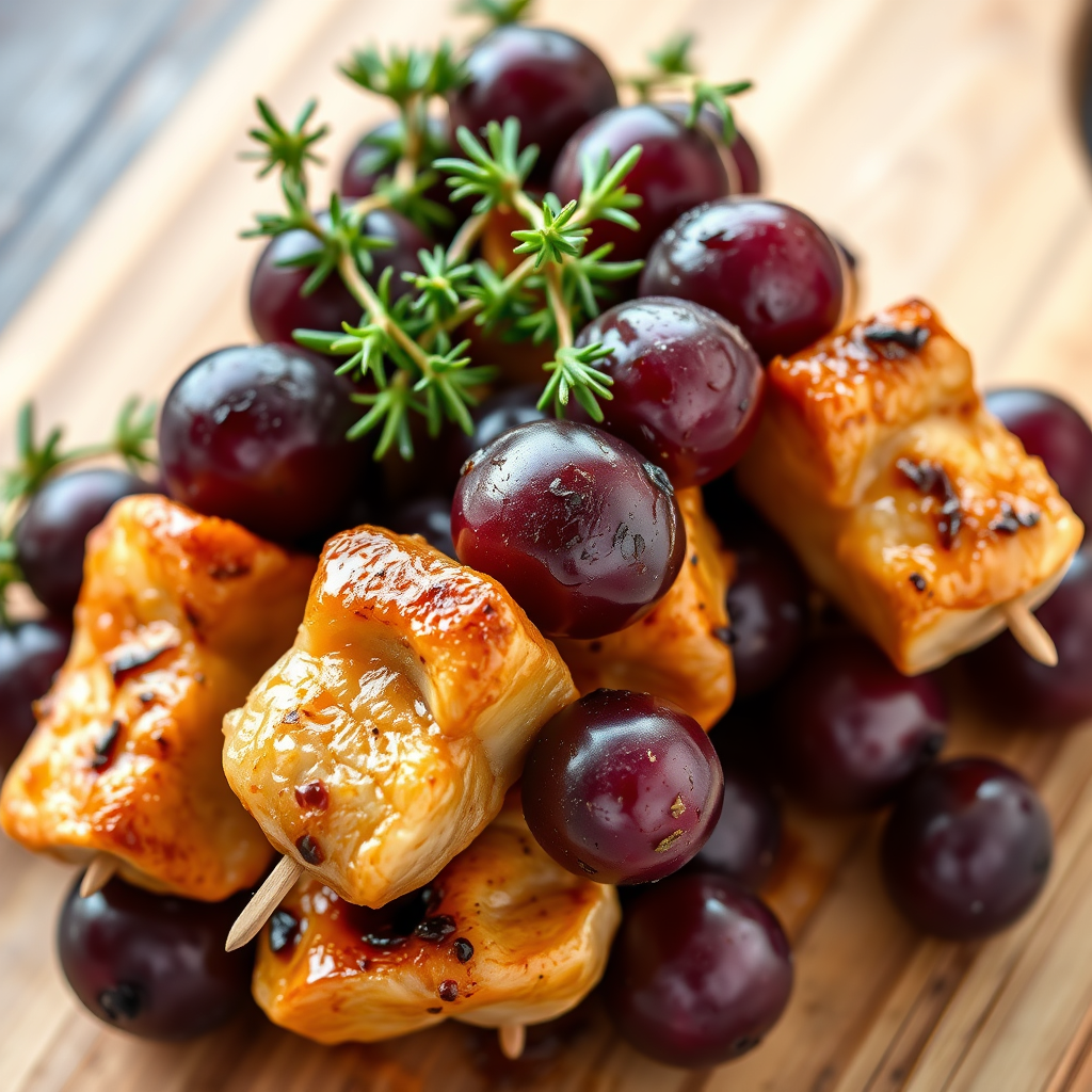 Savory Grape Chicken Skewers