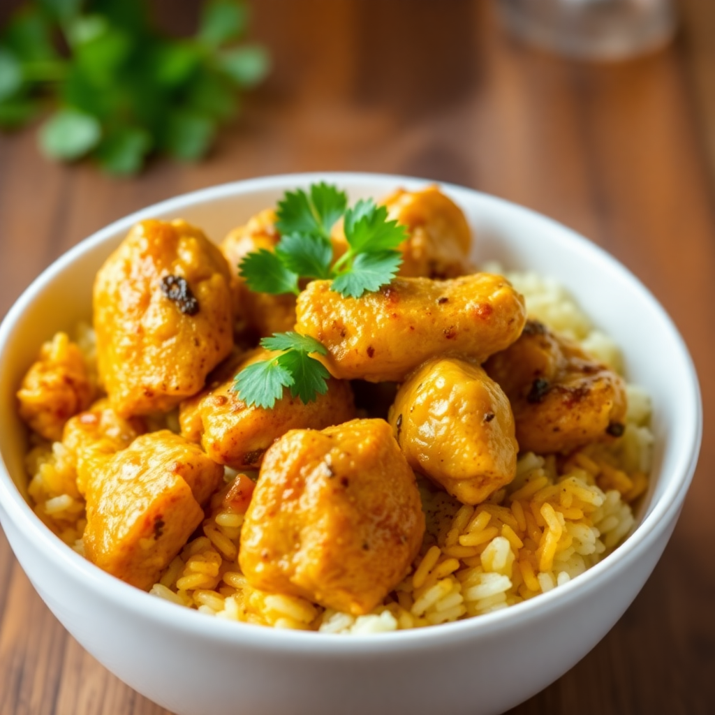 Garlic Ginger Chicken Biryani