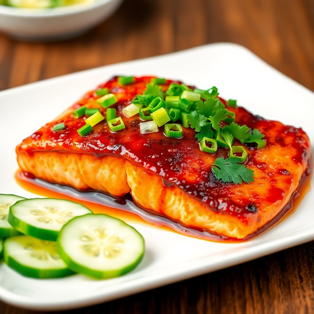PekingStyle Glazed Salmon Recipe cookAIfood