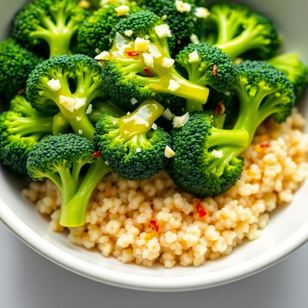 Garlic Lemon Broccoli with Quinoa Recipe cookAIfood