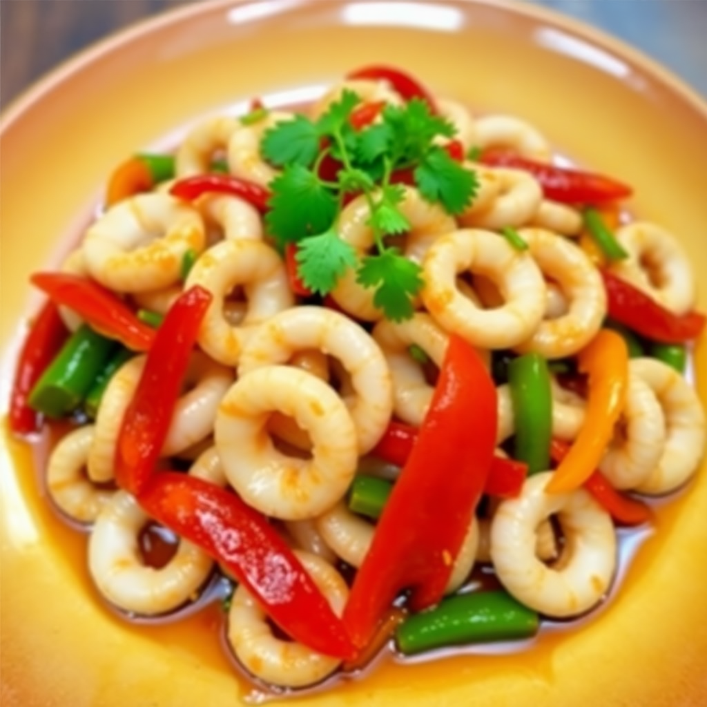 Spicy Garlic Squid Stir-Fry