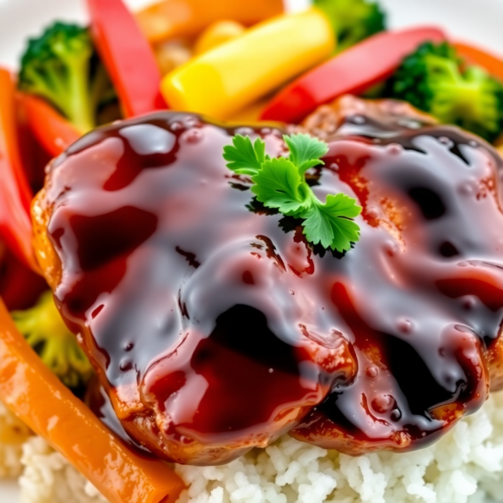 Soy Sauce Glazed Chicken with StirFried Vegetables Recipe cookAIfood
