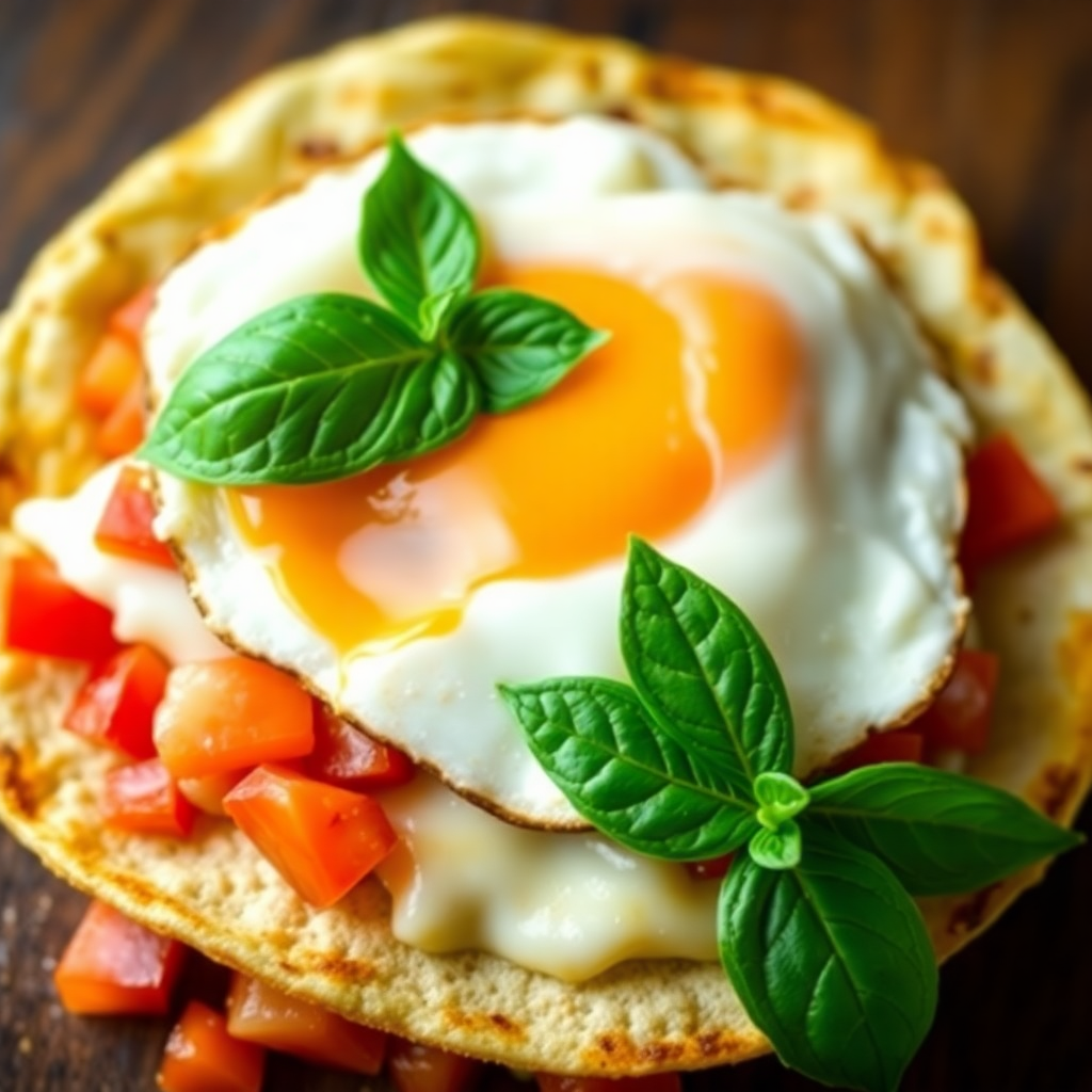 Cheesy Chicken & Tomato Wrap with Egg