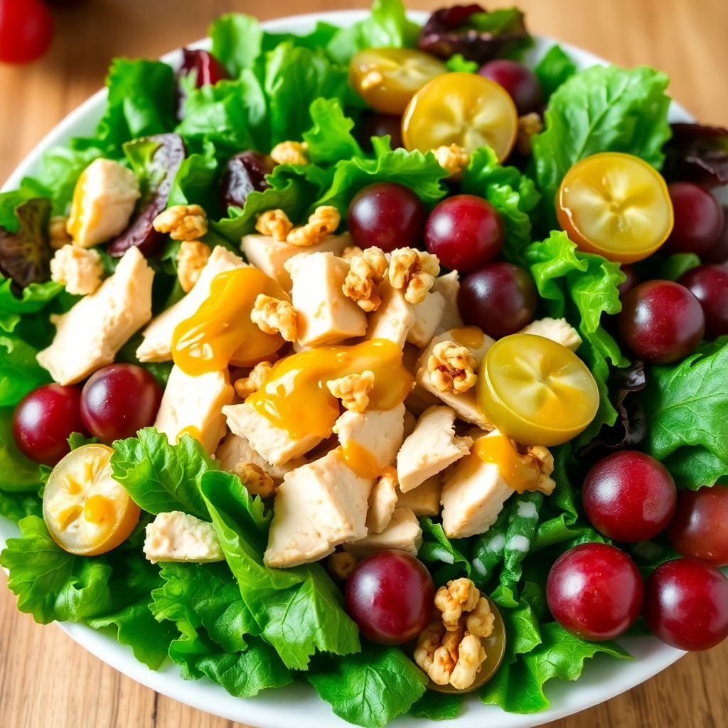 Grape and Chicken Salad with Honey Mustard Dressing Recipe cookAIfood
