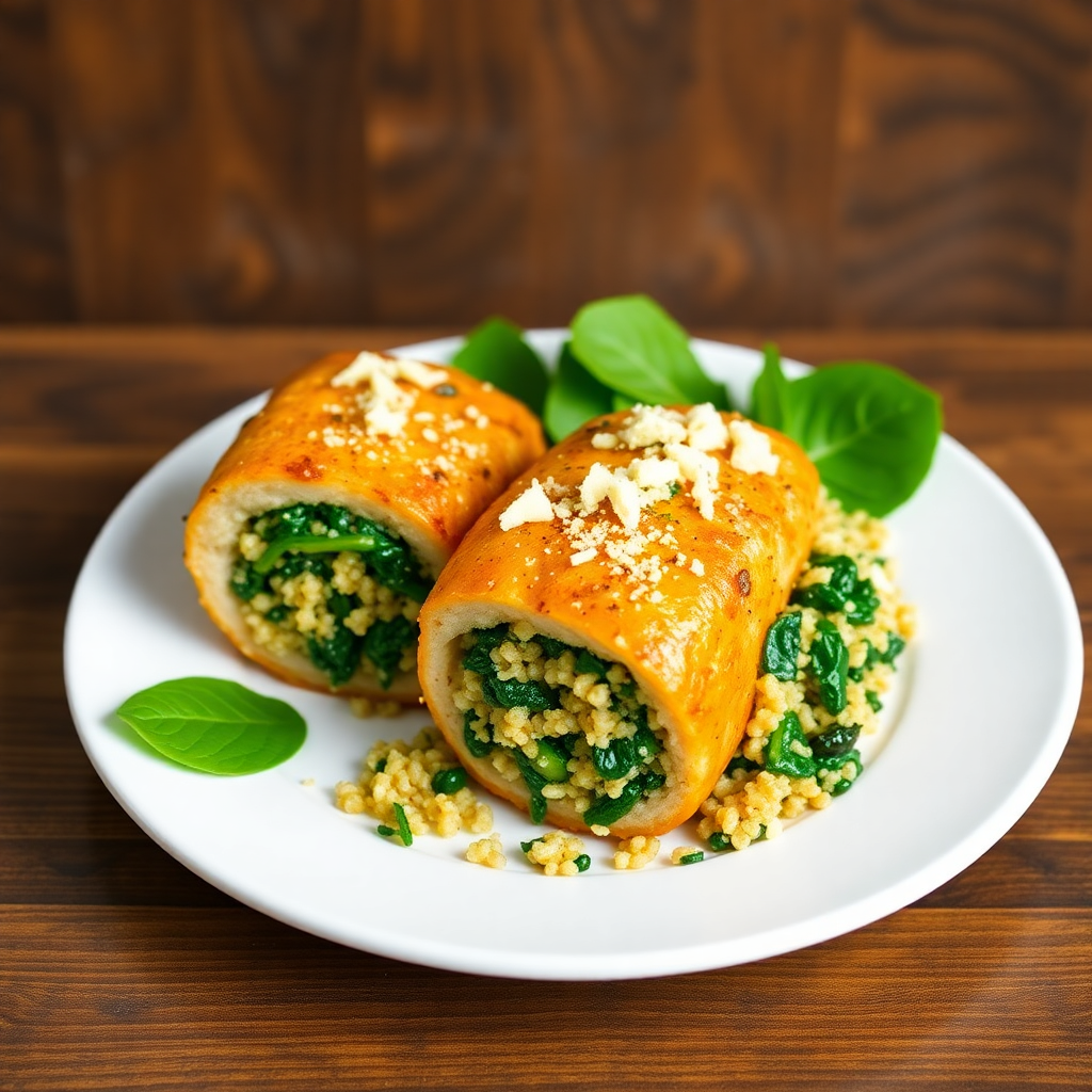 Quinoa and Spinach Stuffed Ground Chicken