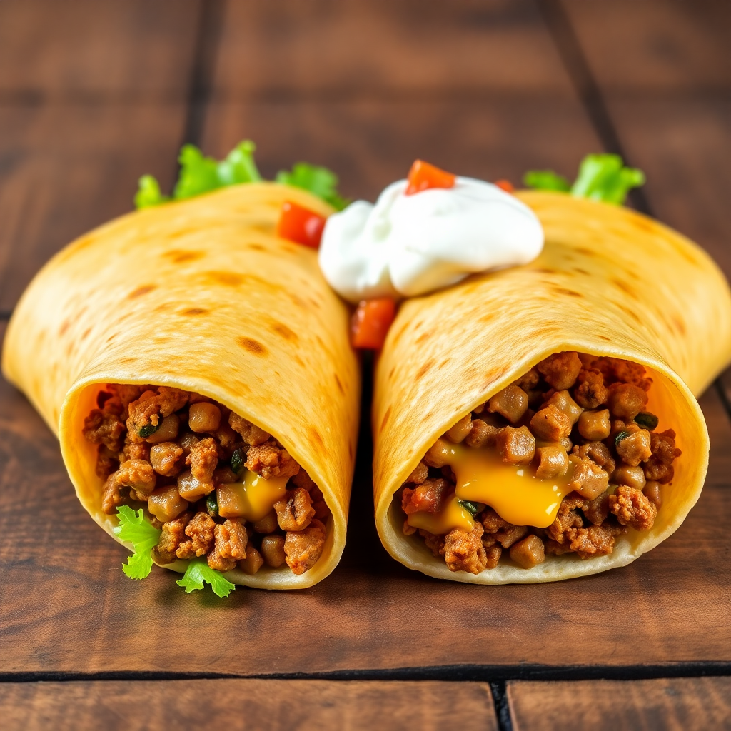 Beef and Cheese Tortilla Wraps