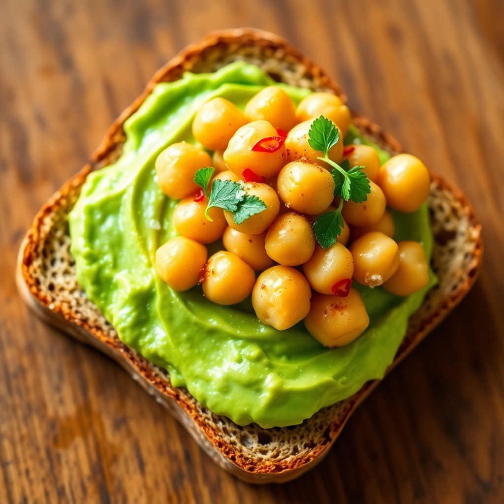 Avocado and Chickpea Salad Toast