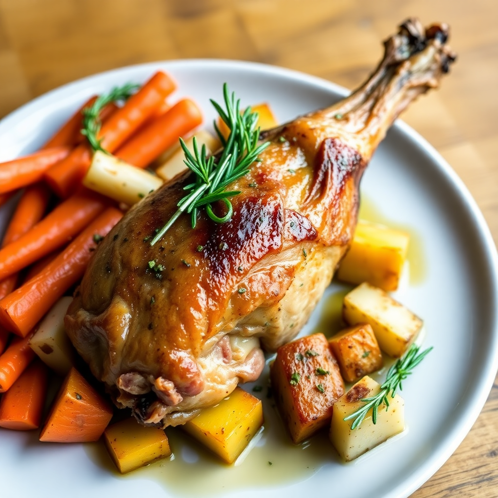 Herb-Roasted Rabbit with Root Vegetables Recipe | cookAIfood