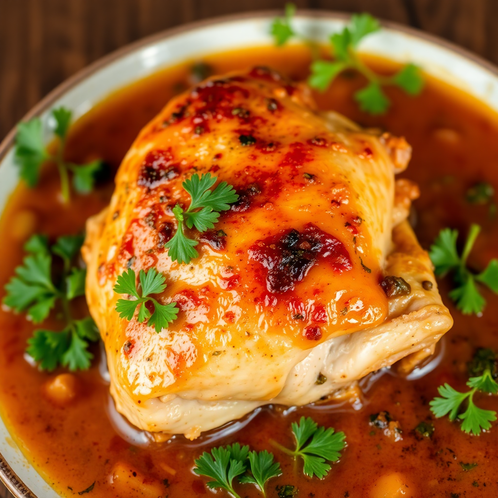 Herb-Infused Wine-Braised Chicken Thighs Recipe | cookAIfood