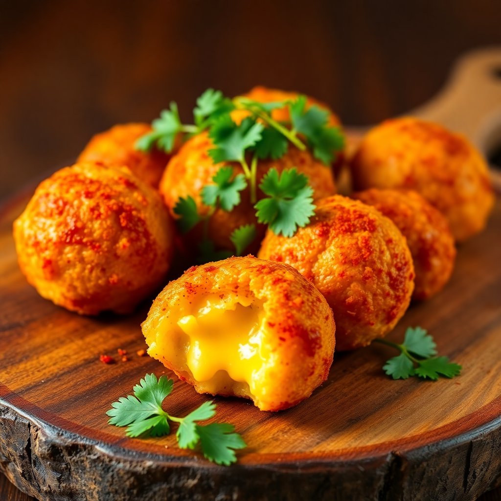 Spicy Cauliflower and Cheese Potato Balls