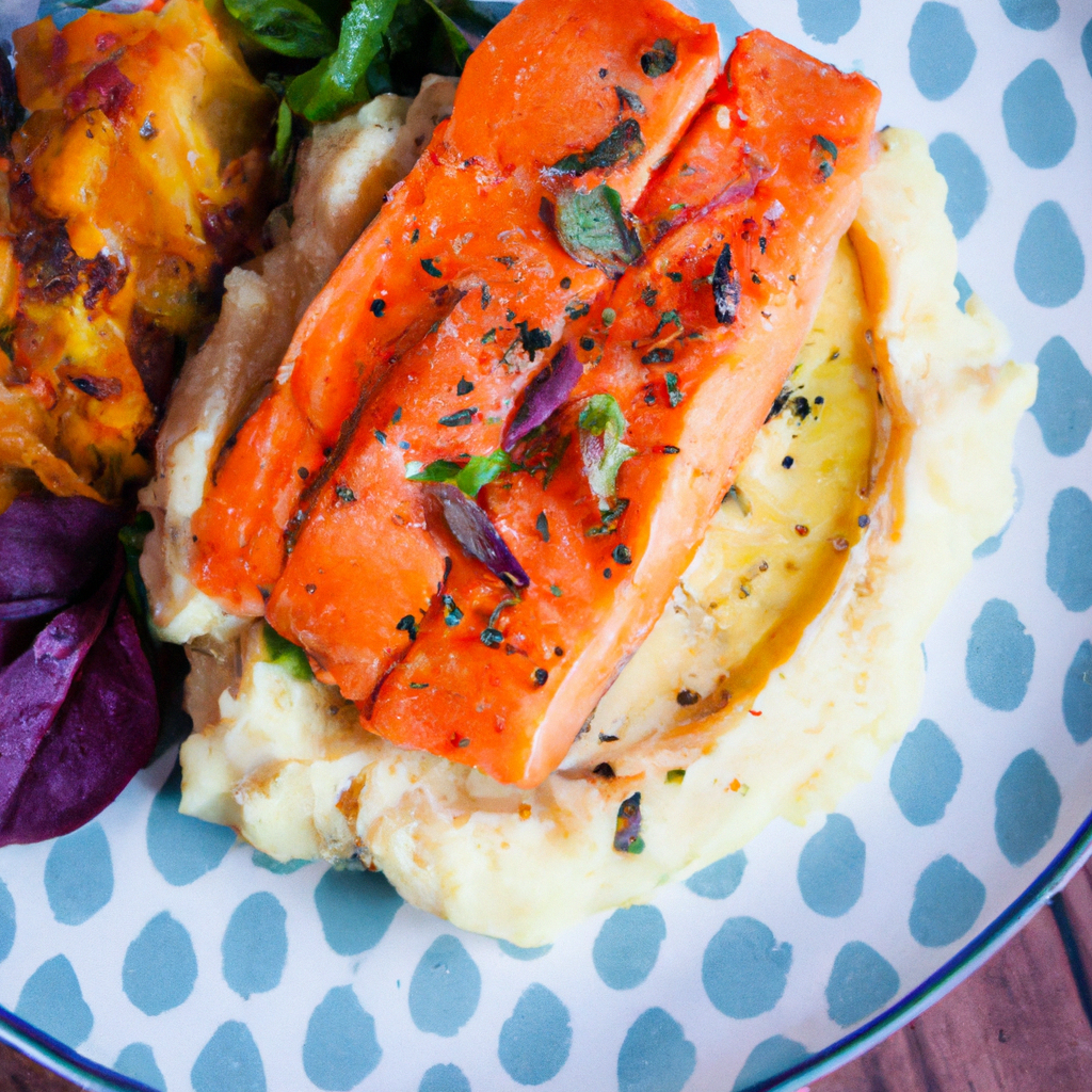 Baked Salmon with Sweet Potato Mash