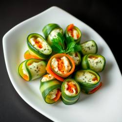 Fresh Veggie and Cream Cheese Rolls