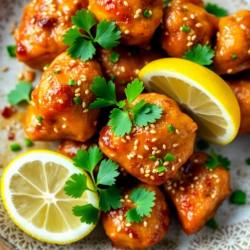 Spiced Butter Chicken Bites with Sesame and Coriander