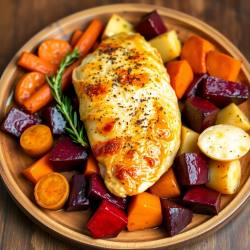Baked Chicken with Roasted Root Vegetables