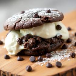 Chocolate Ice Cream Cookie Sandwich