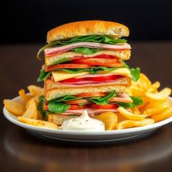 Classic Ham and Cheese Club Sandwich
