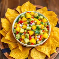 Avocado and Mango Salsa with Plantain Chips
