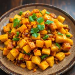 Banana Flower and Whole Wheat Bread Stir-Fry